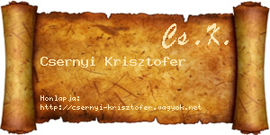 Csernyi Krisztofer névjegykártya